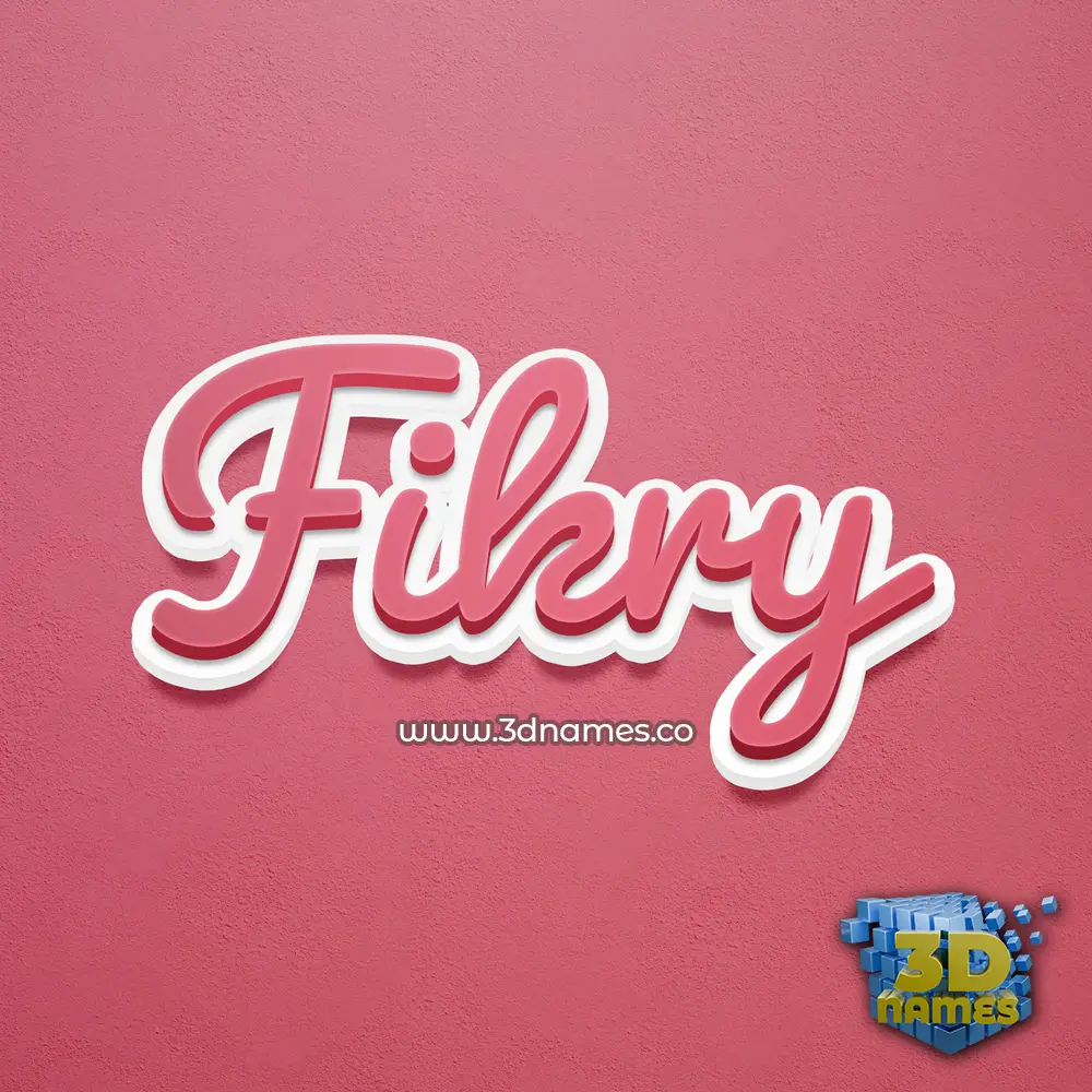 fikry in Red Scribble style - 3D name wallpaper