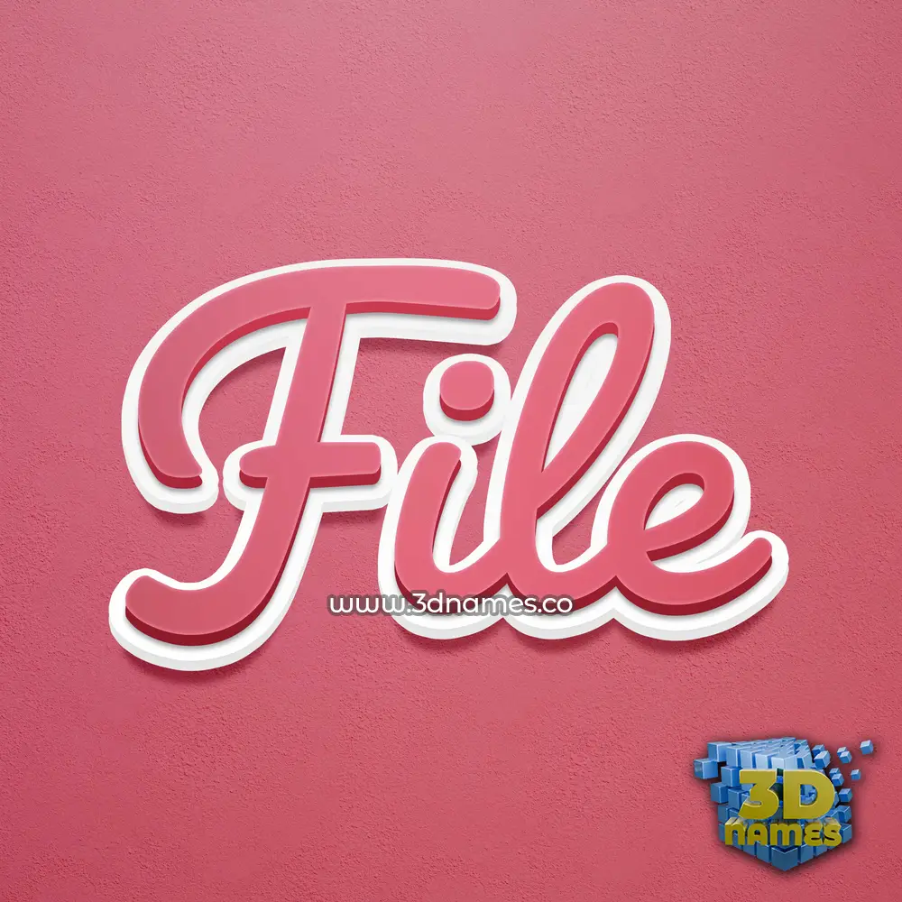 file in Red Scribble style - 3D name wallpaper