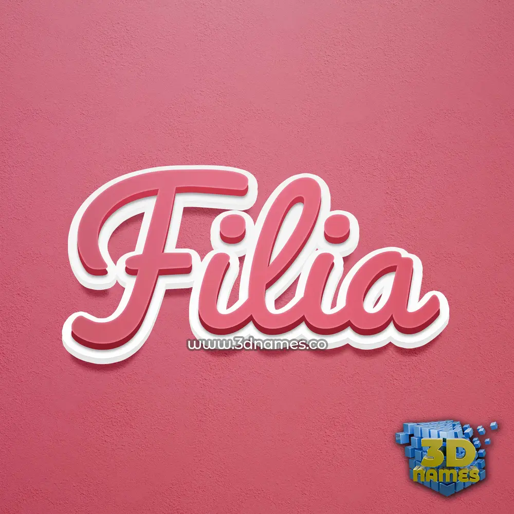 filia in Red Scribble style - 3D name wallpaper