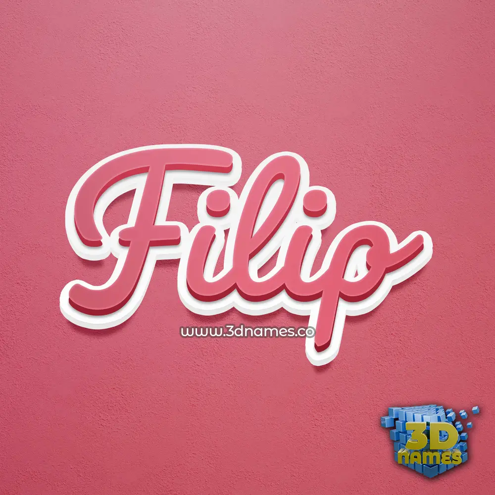 filip in Red Scribble style - 3D name wallpaper