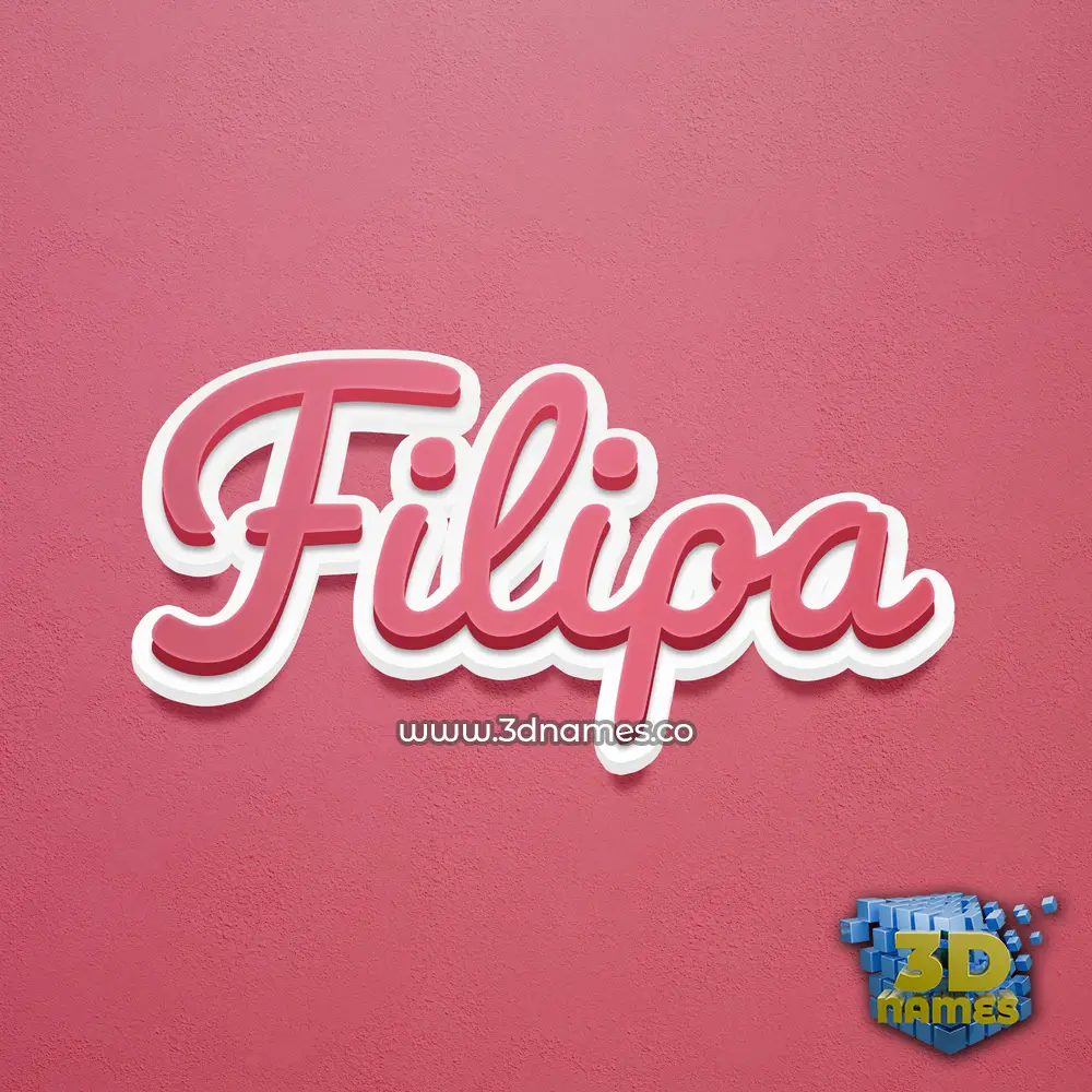 filipa in Red Scribble style - 3D name wallpaper
