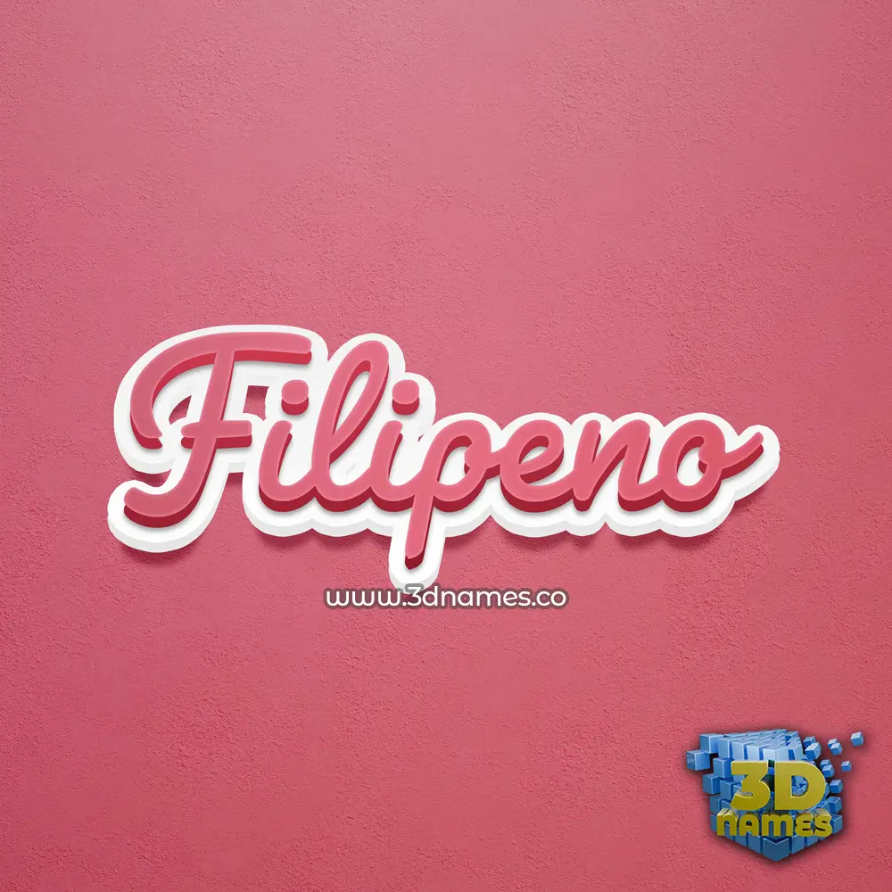 filipeno in Red Scribble style - 3D name wallpaper