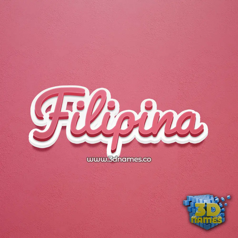 filipina in Red Scribble style - 3D name wallpaper