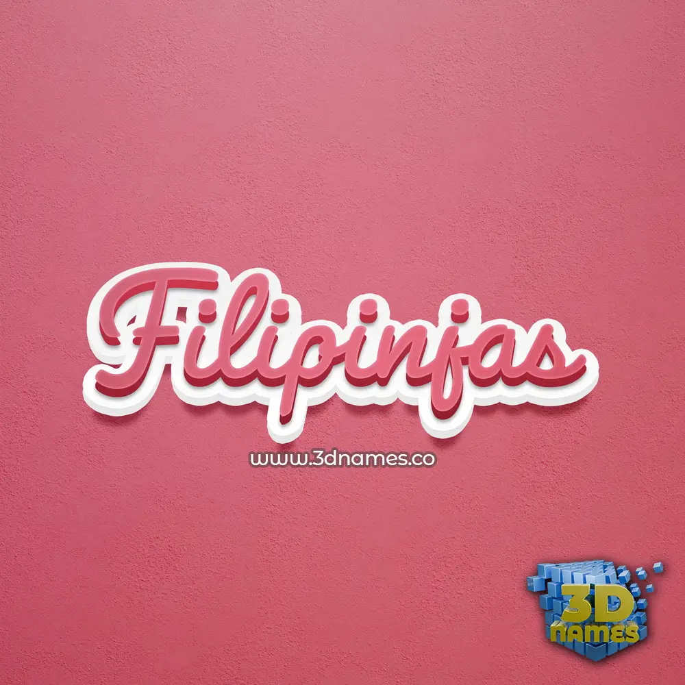 filipinjas in Red Scribble style - 3D name wallpaper