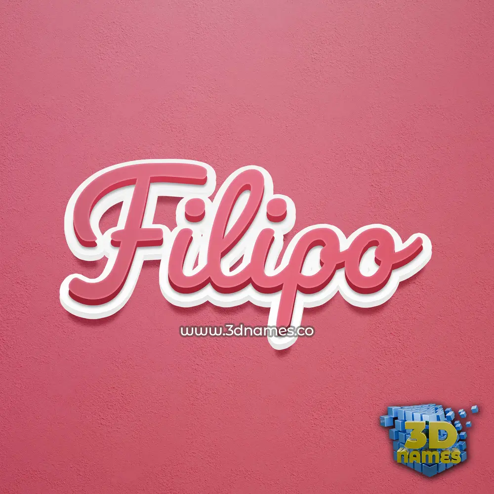 filipo in Red Scribble style - 3D name wallpaper