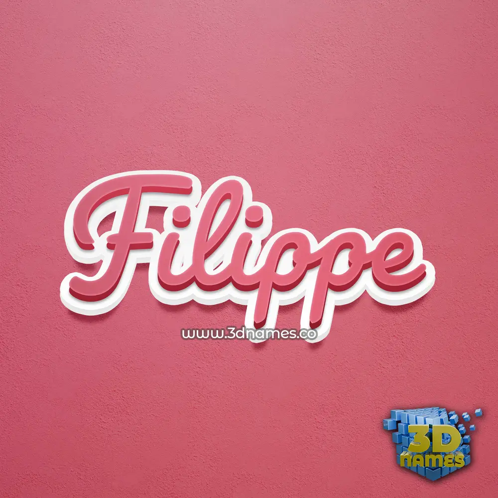 filippe in Red Scribble style - 3D name wallpaper