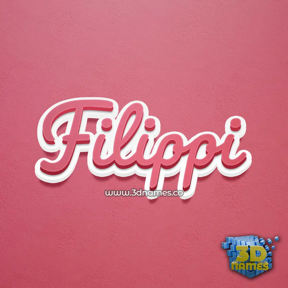 filippi in Red Scribble style - 3D name wallpaper