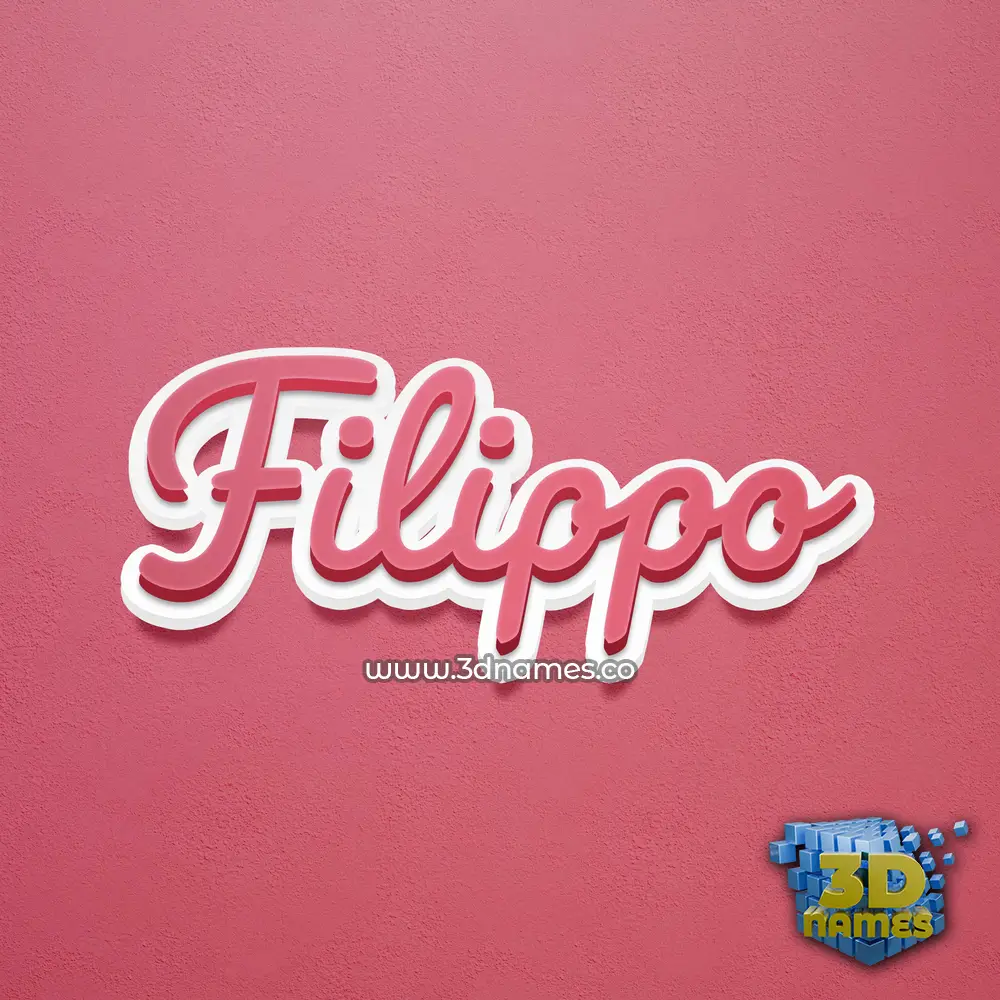 filippo in Red Scribble style - 3D name wallpaper