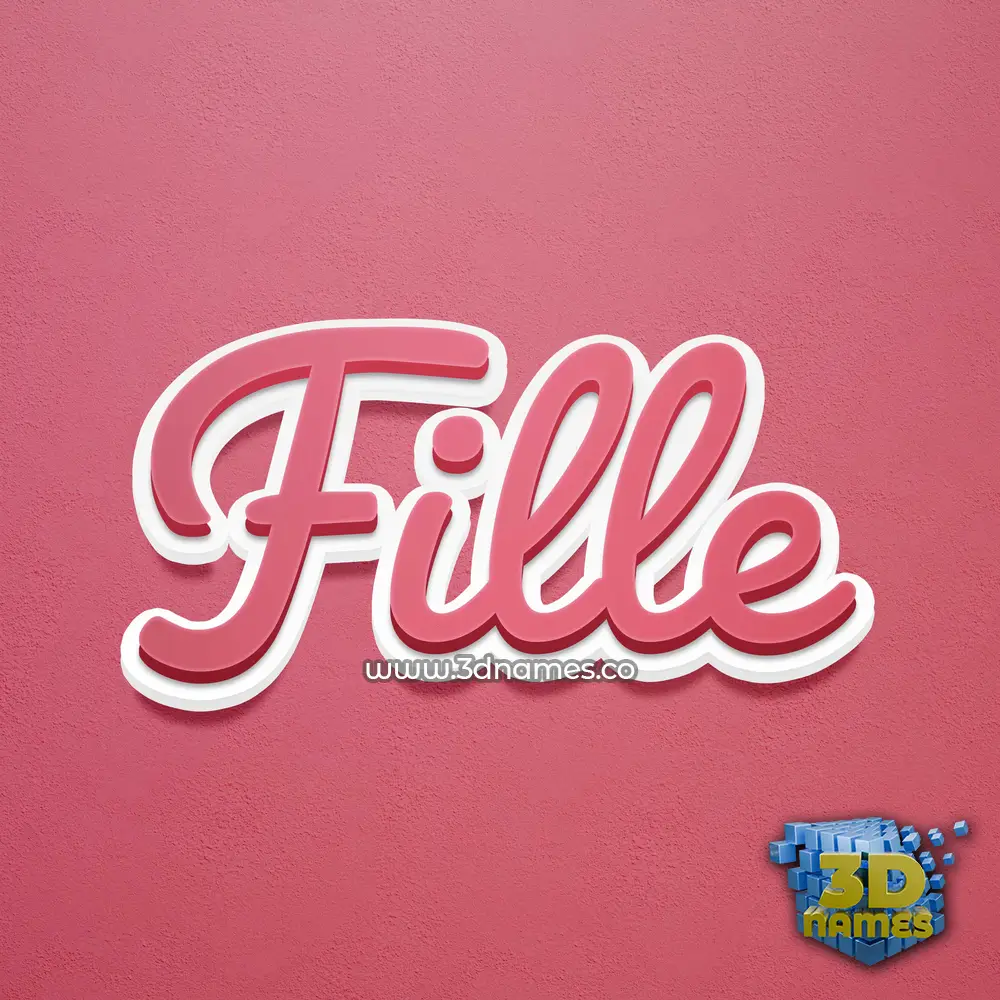 fille in Red Scribble style - 3D name wallpaper