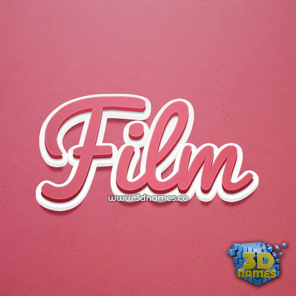 film in Red Scribble style - 3D name wallpaper