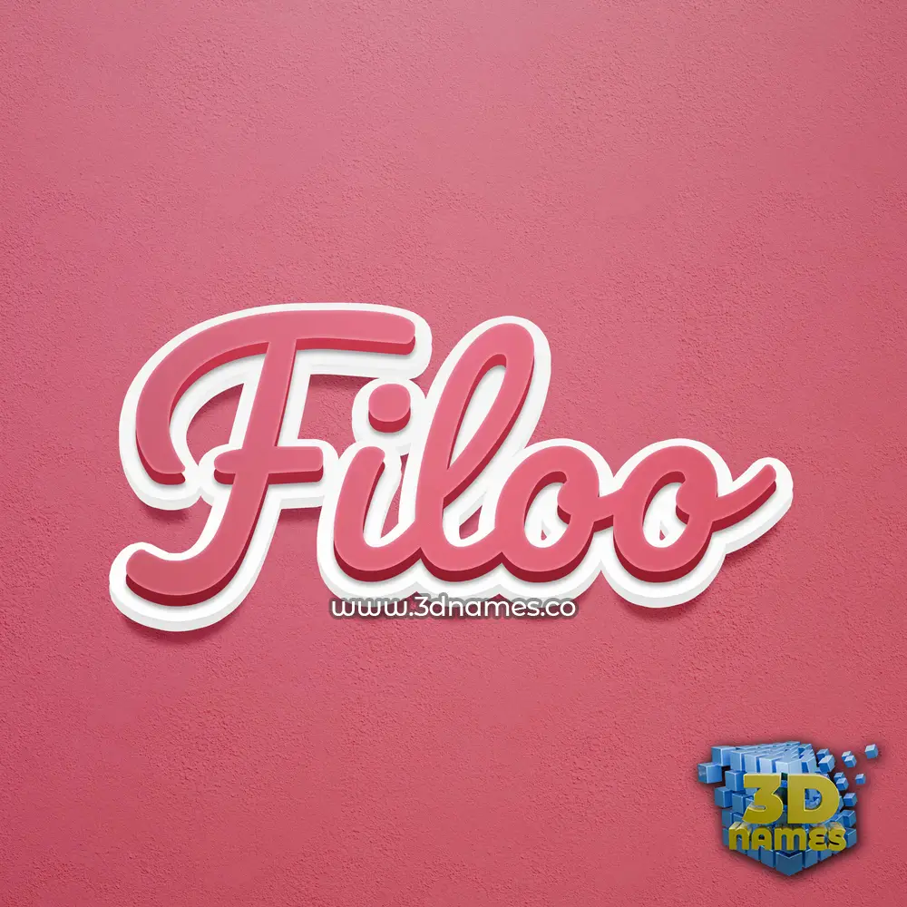 filoo in Red Scribble style - 3D name wallpaper