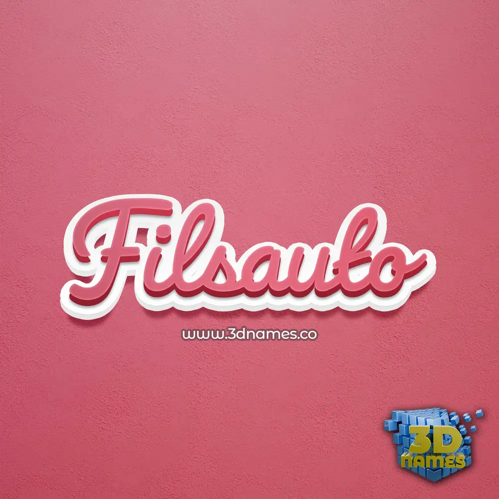 filsauto in Red Scribble style - 3D name wallpaper