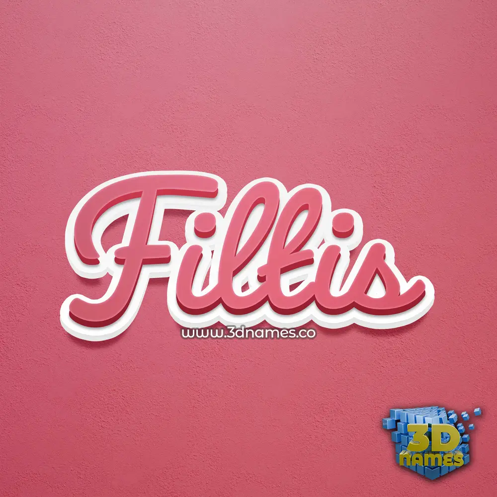 filtis in Red Scribble style - 3D name wallpaper