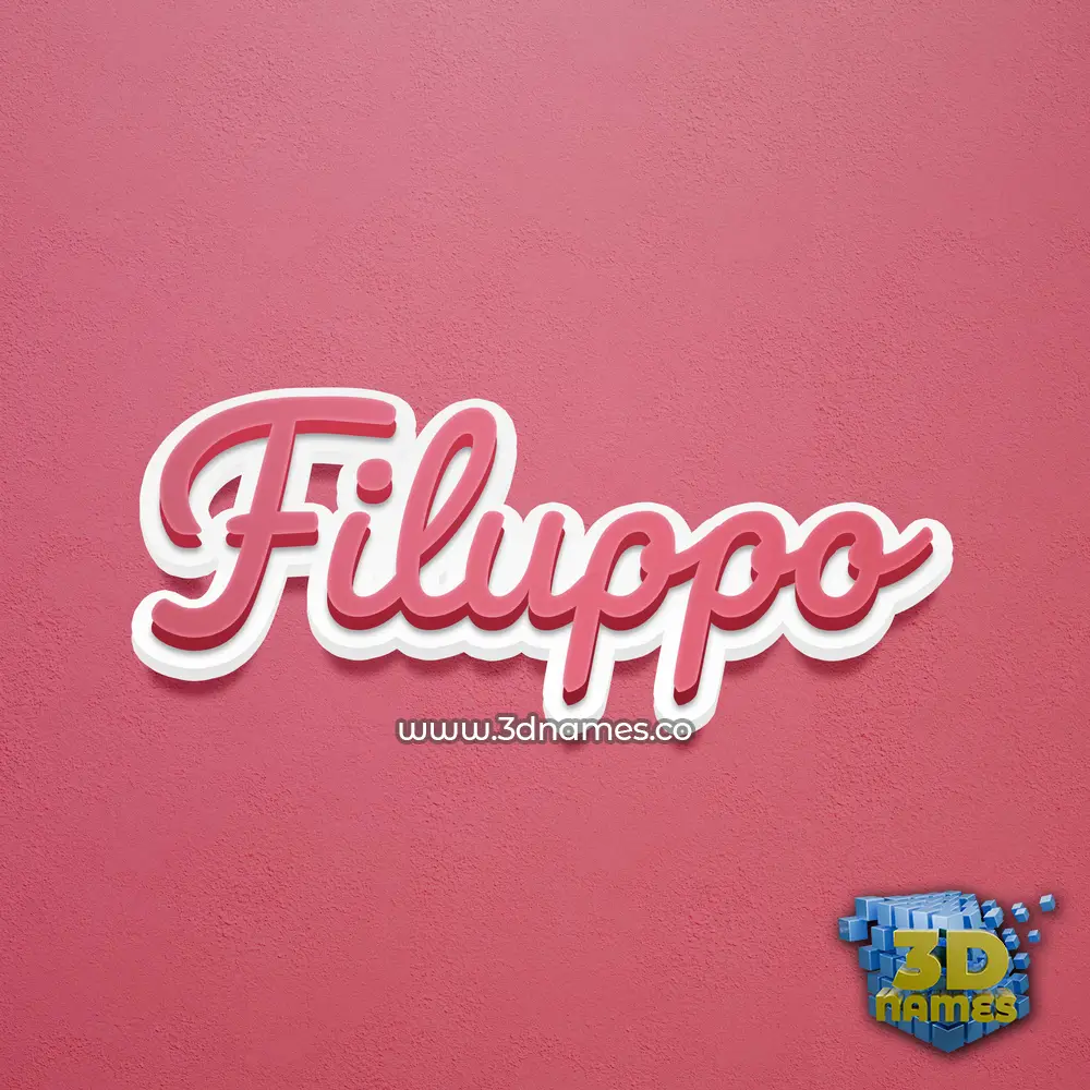 filuppo in Red Scribble style - 3D name wallpaper