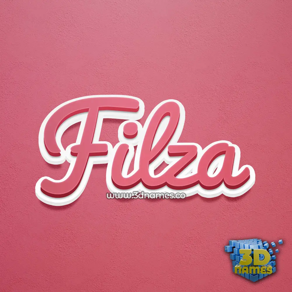 filza in Red Scribble style - 3D name wallpaper
