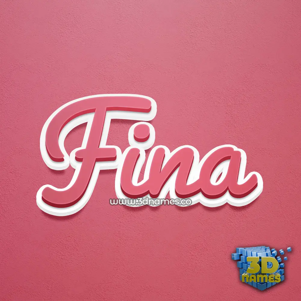 fina in Red Scribble style - 3D name wallpaper