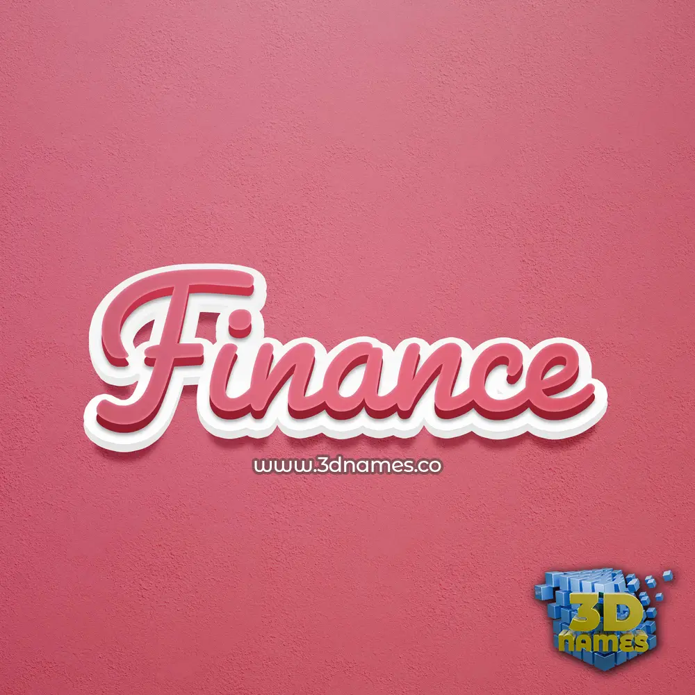 finance in Red Scribble style - 3D name wallpaper
