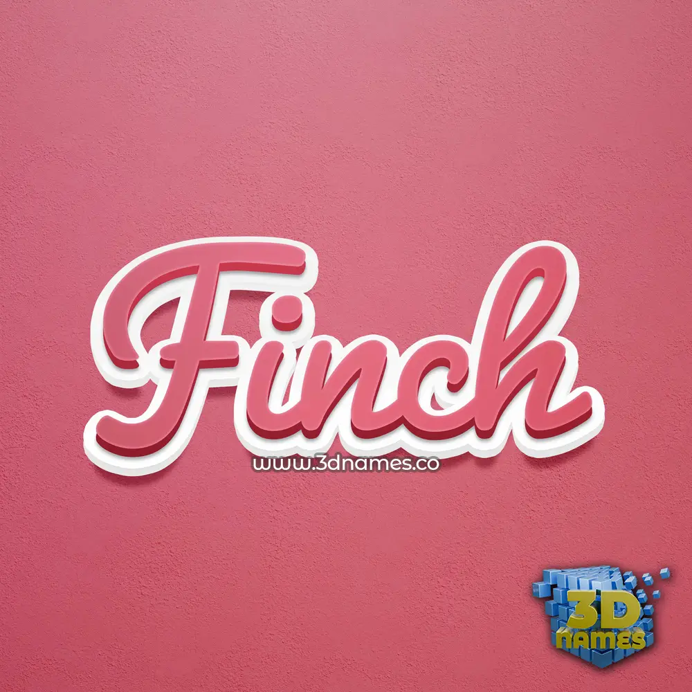 finch in Red Scribble style - 3D name wallpaper