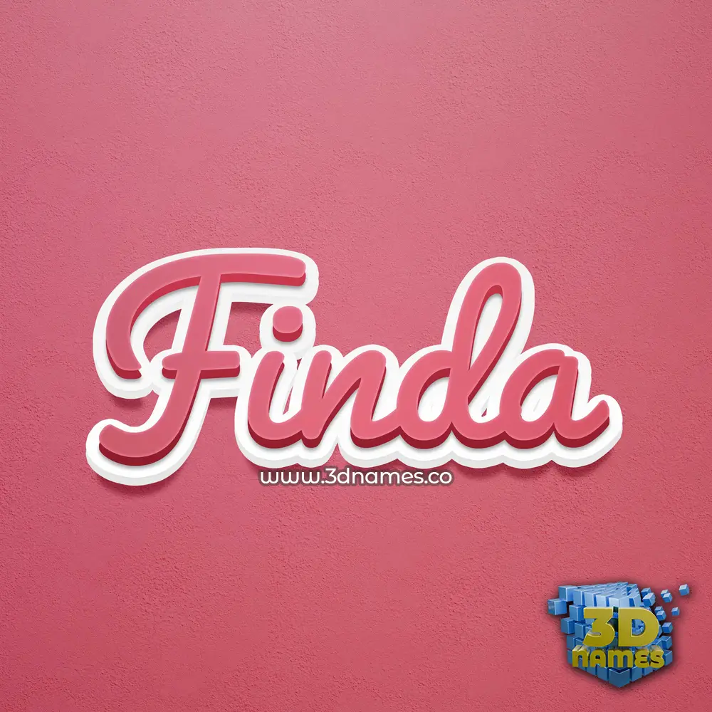 finda in Red Scribble style - 3D name wallpaper