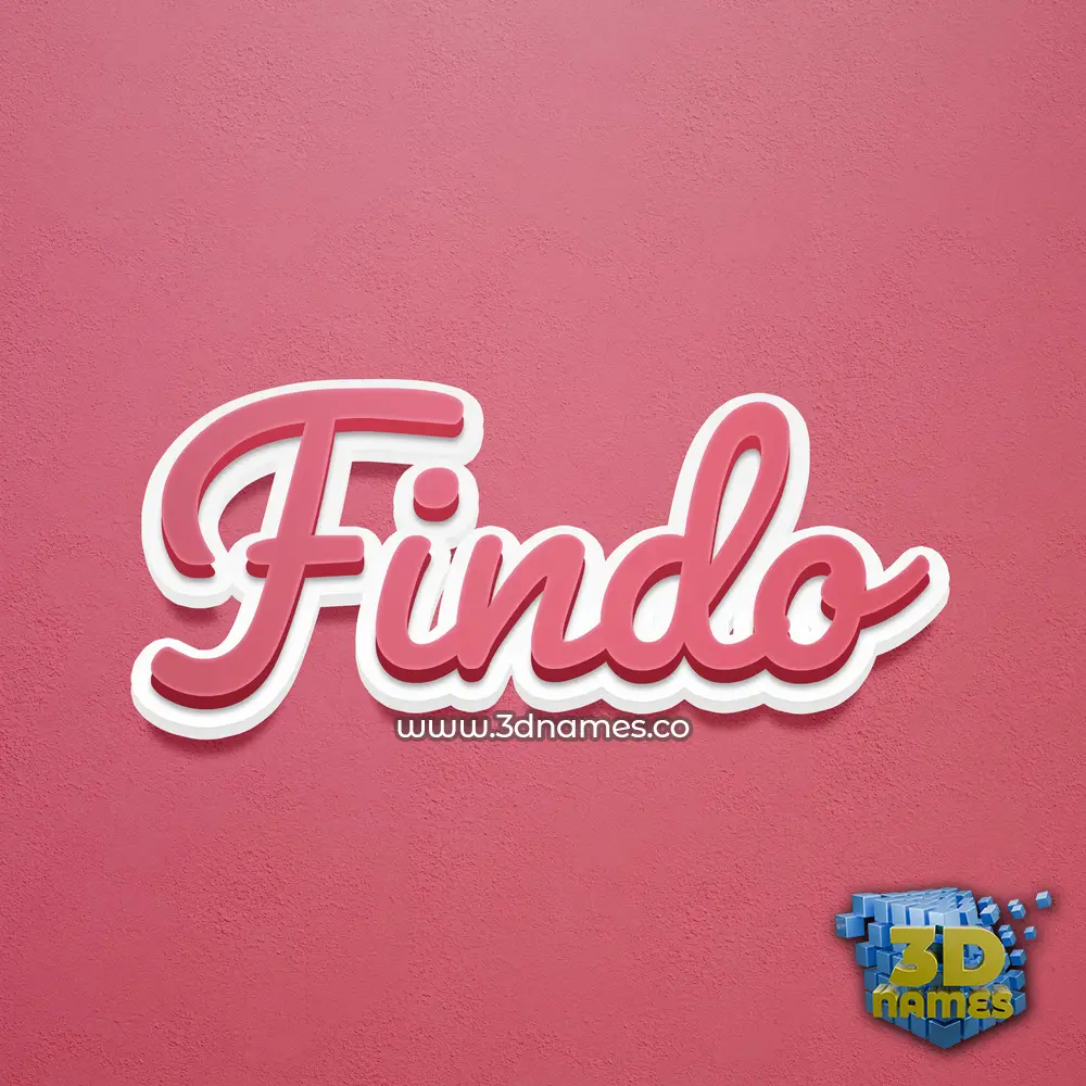findo in Red Scribble style - 3D name wallpaper