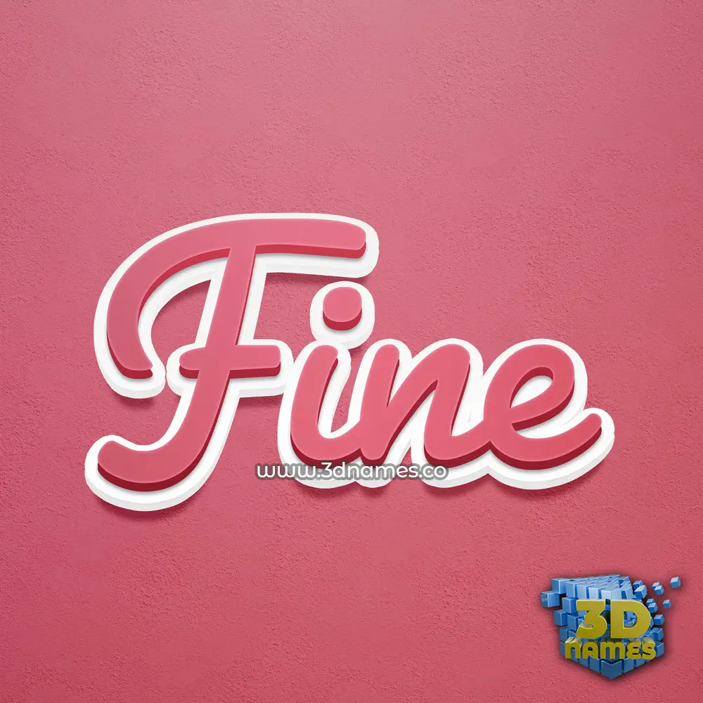 fine in Red Scribble style - 3D name wallpaper