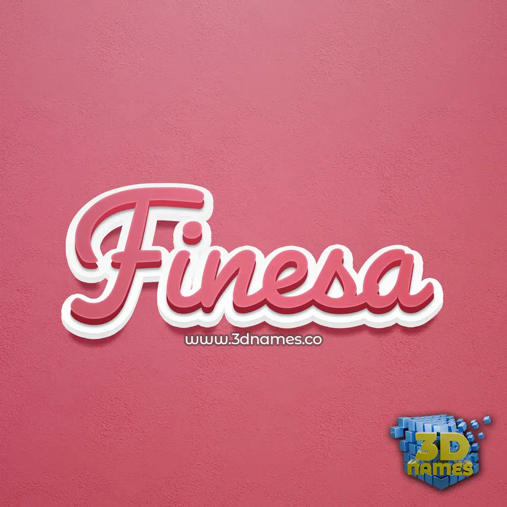 finesa in Red Scribble style - 3D name wallpaper