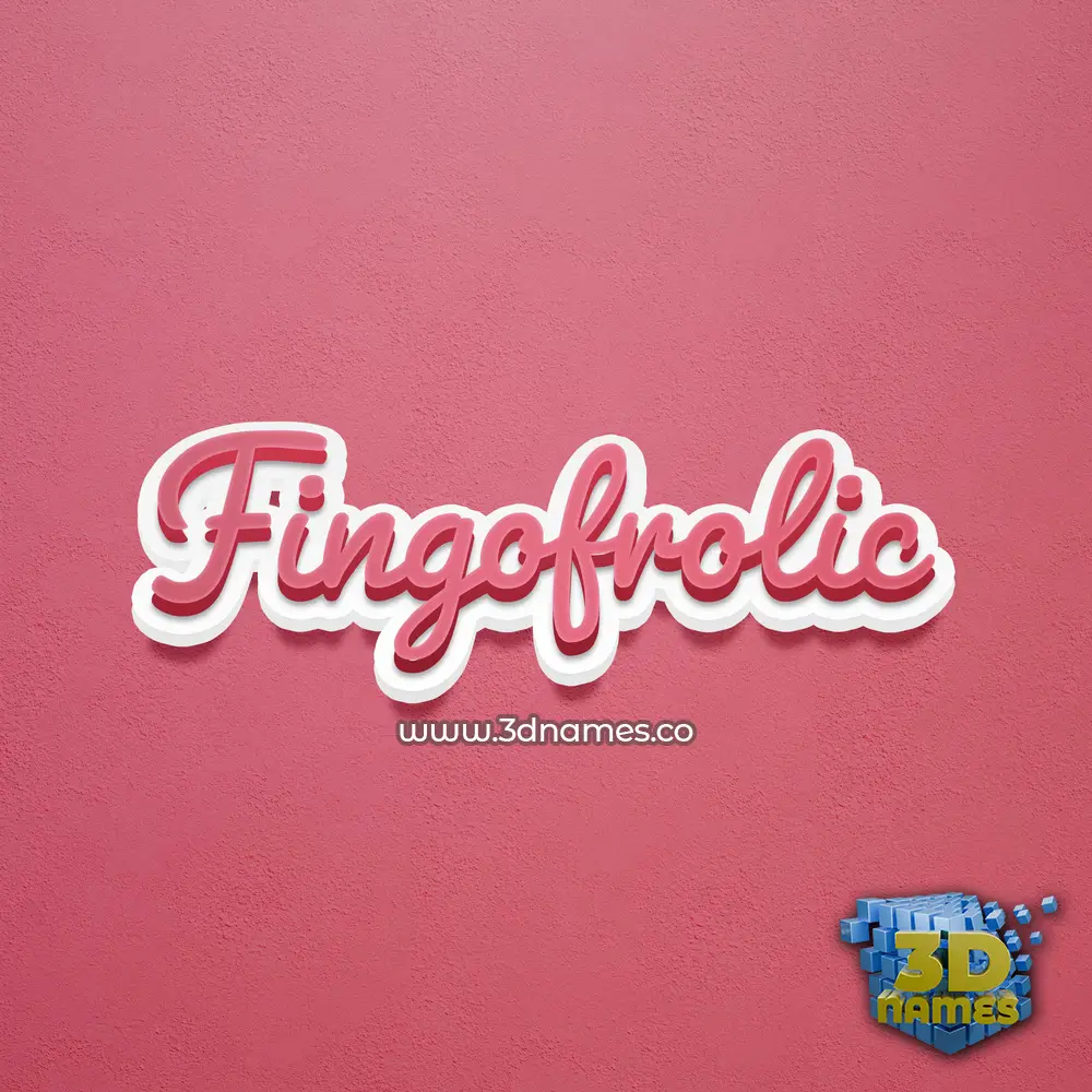 fingofrolic in Red Scribble style - 3D name wallpaper