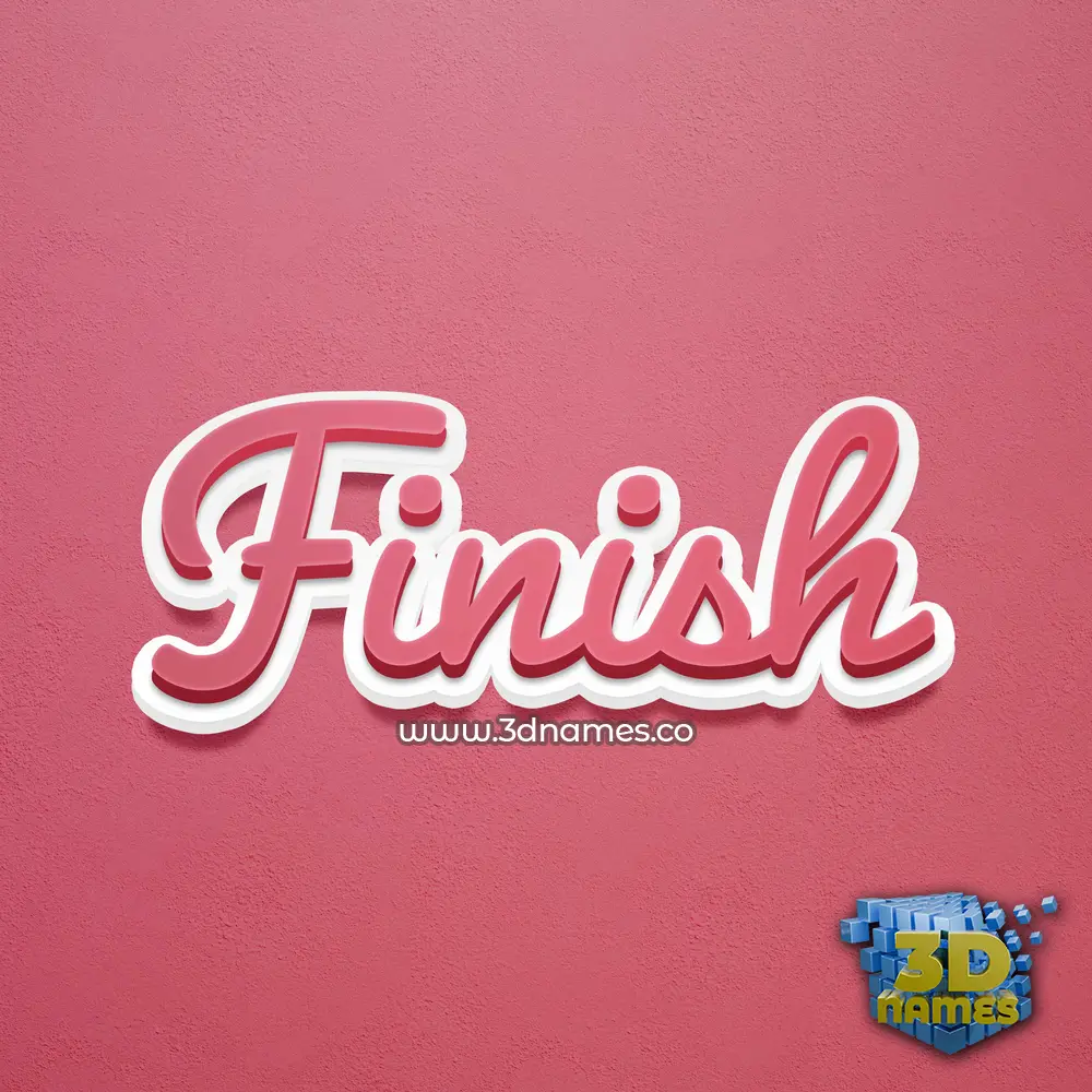 finish in Red Scribble style - 3D name wallpaper