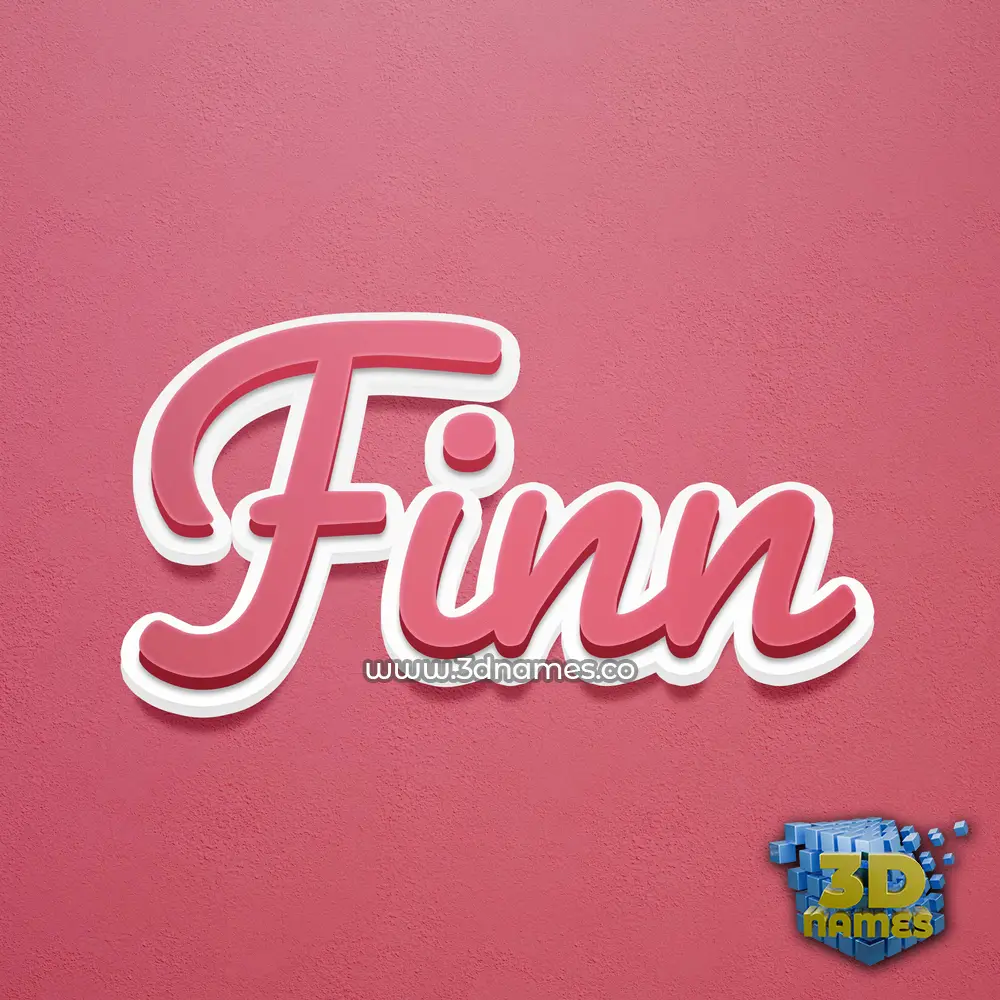 finn in Red Scribble style - 3D name wallpaper