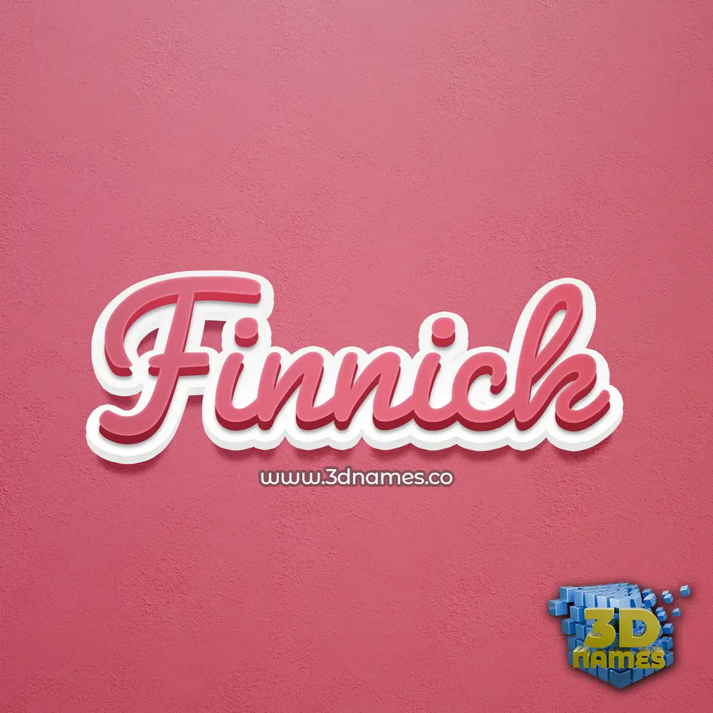 finnick in Red Scribble style - 3D name wallpaper