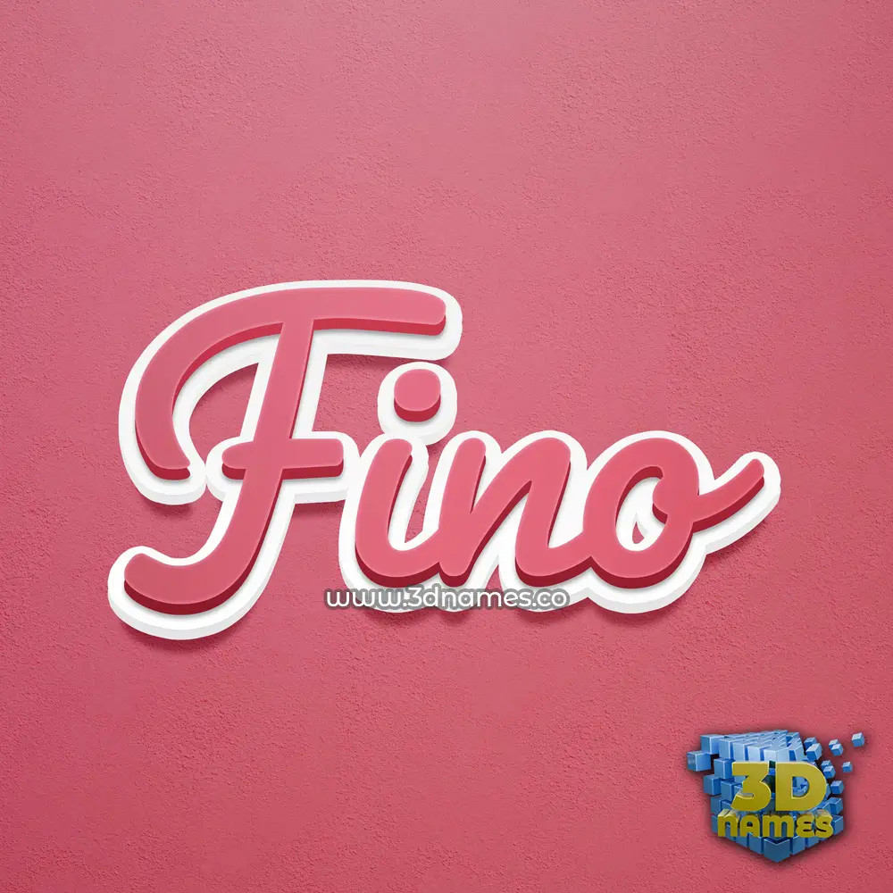 fino in Red Scribble style - 3D name wallpaper