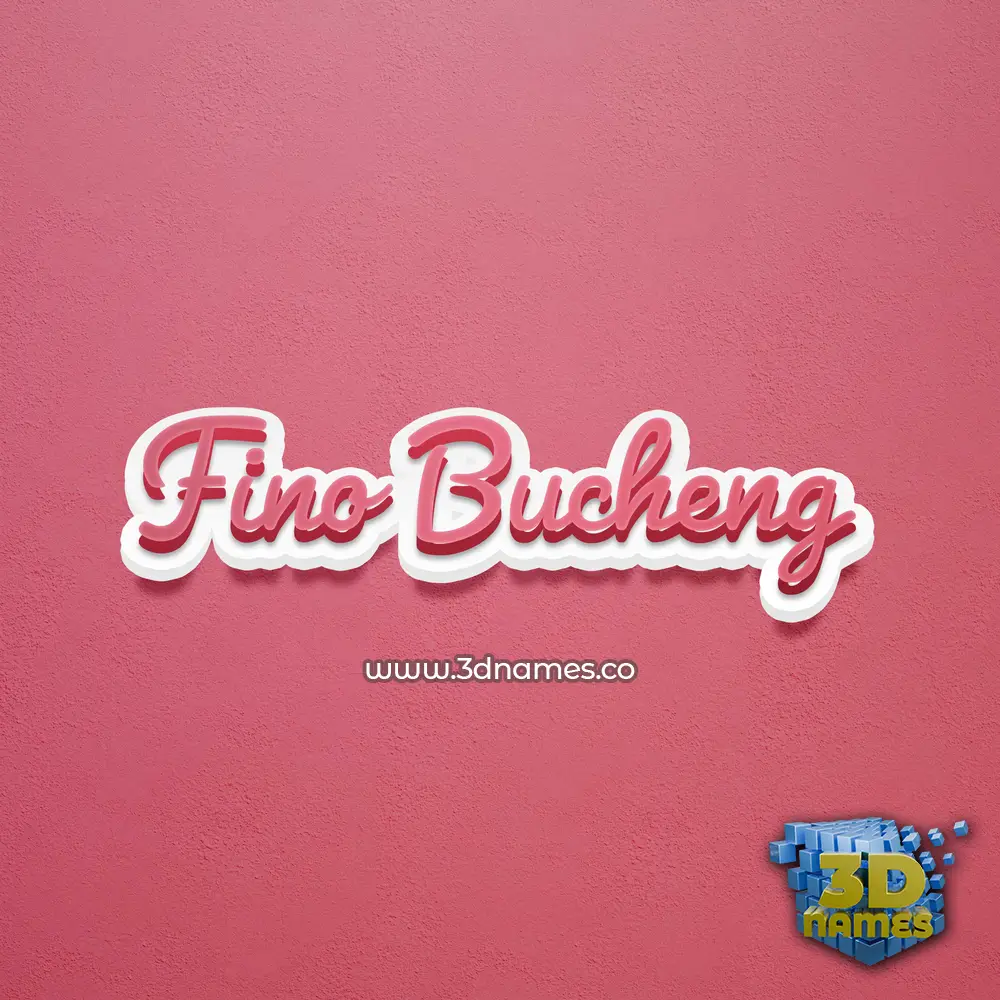 fino bucheng in Red Scribble style - 3D name wallpaper