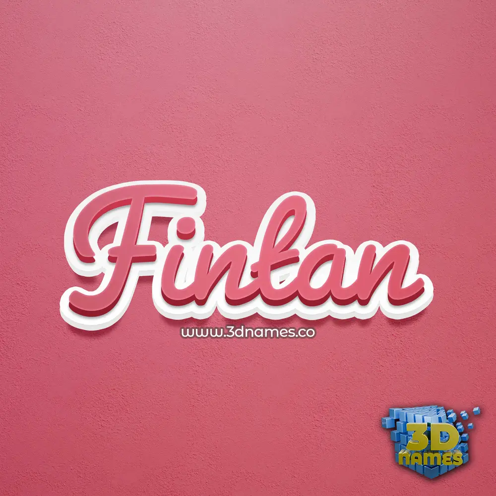 fintan in Red Scribble style - 3D name wallpaper