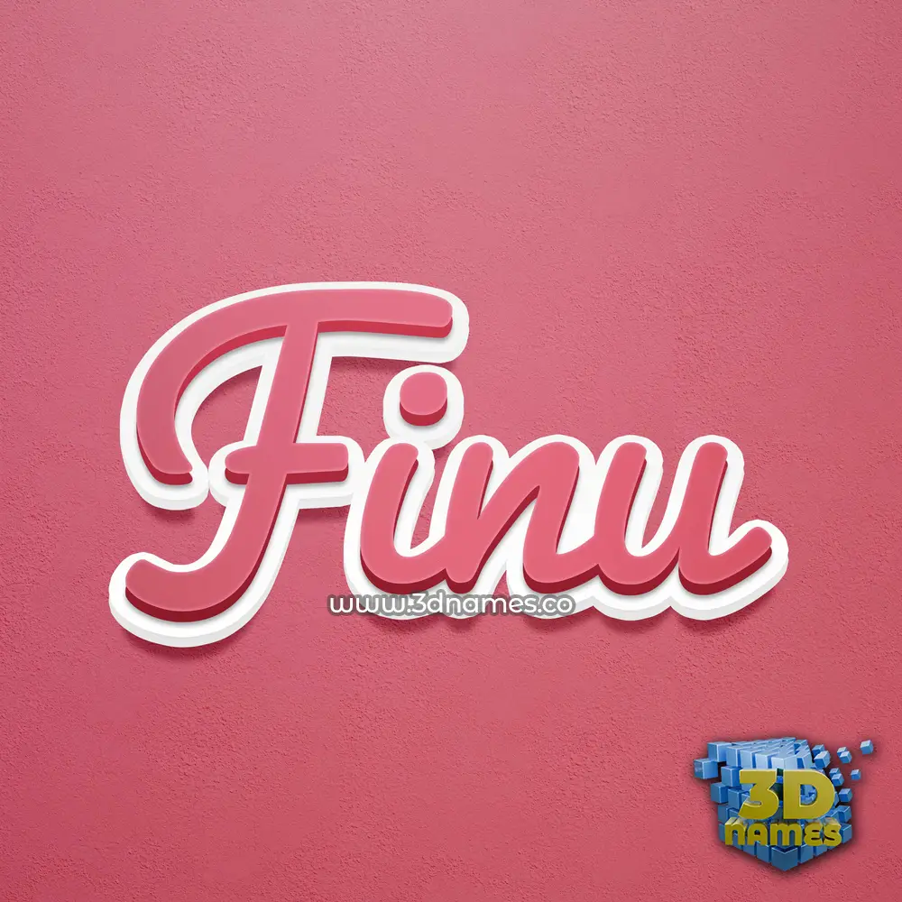 finu in Red Scribble style - 3D name wallpaper