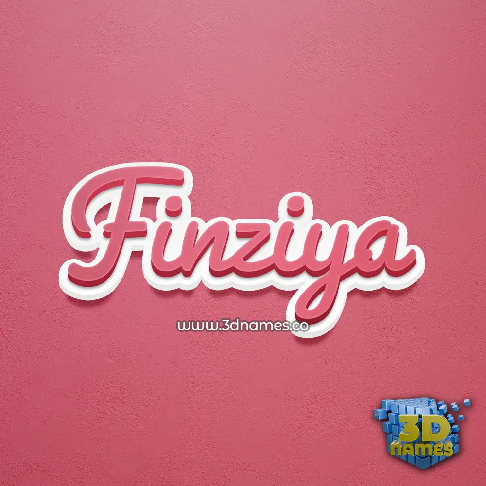 finziya in Red Scribble style - 3D name wallpaper