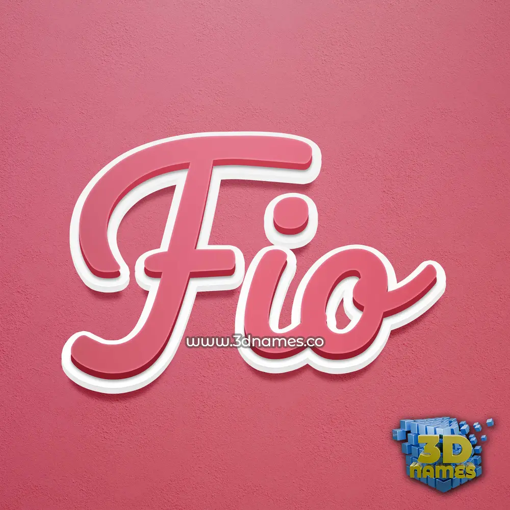 fio in Red Scribble style - 3D name wallpaper