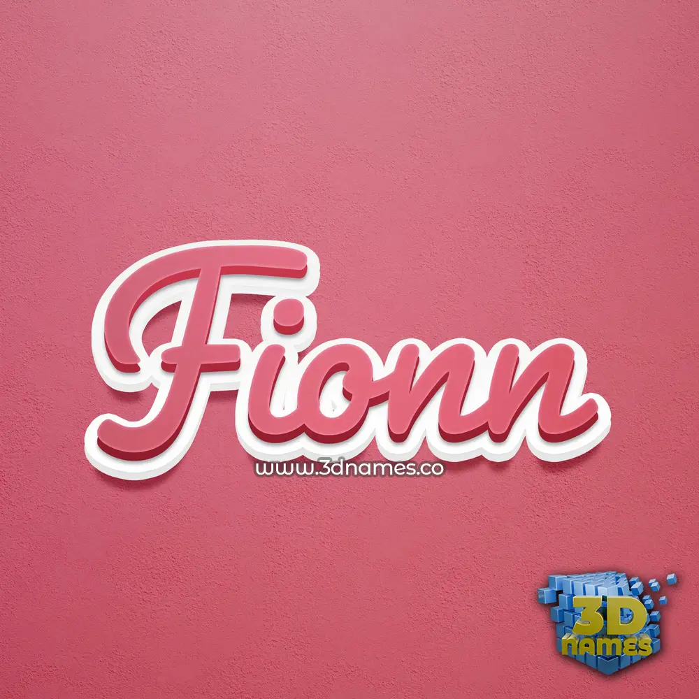 fionn in Red Scribble style - 3D name wallpaper