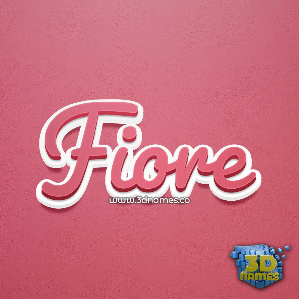 fiore in Red Scribble style - 3D name wallpaper