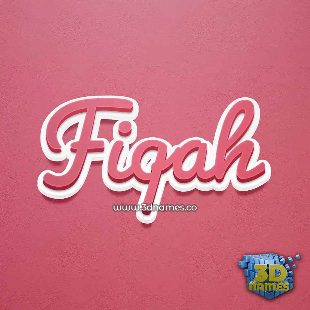 fiqah in Red Scribble style - 3D name wallpaper