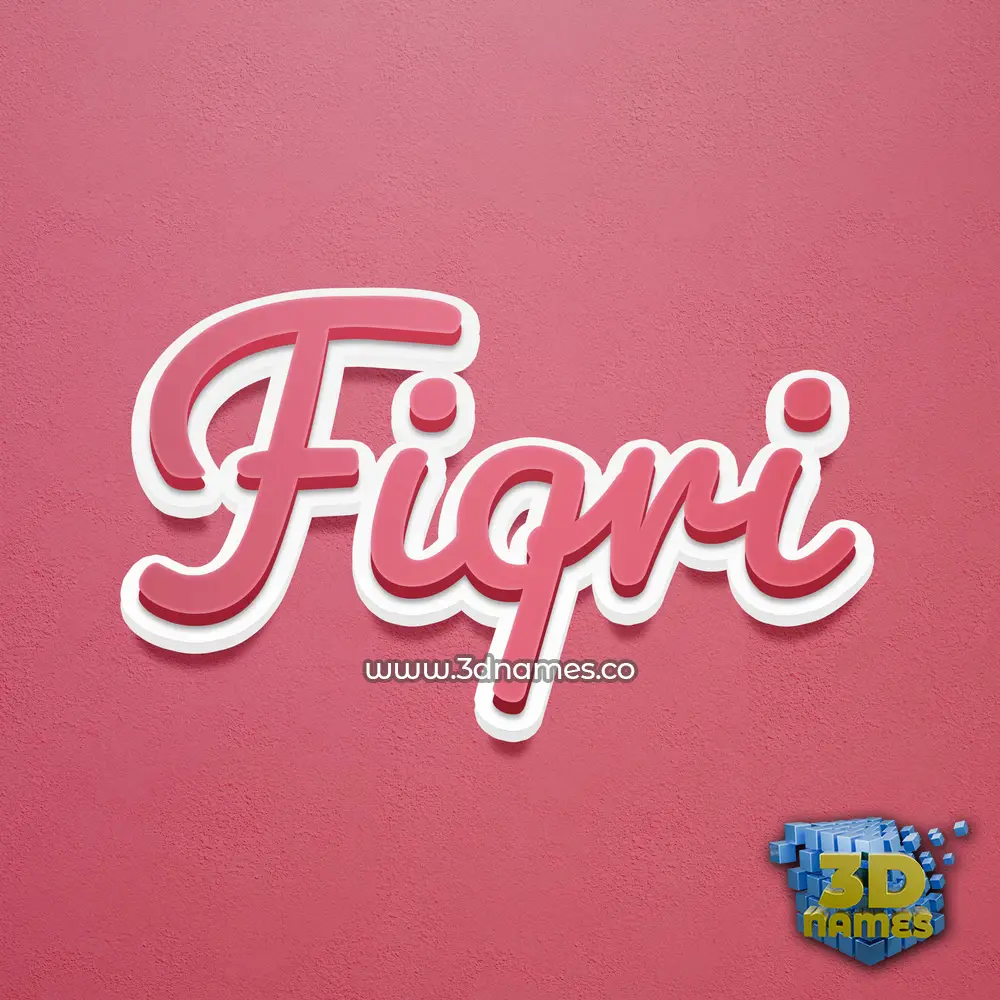 fiqri in Red Scribble style - 3D name wallpaper