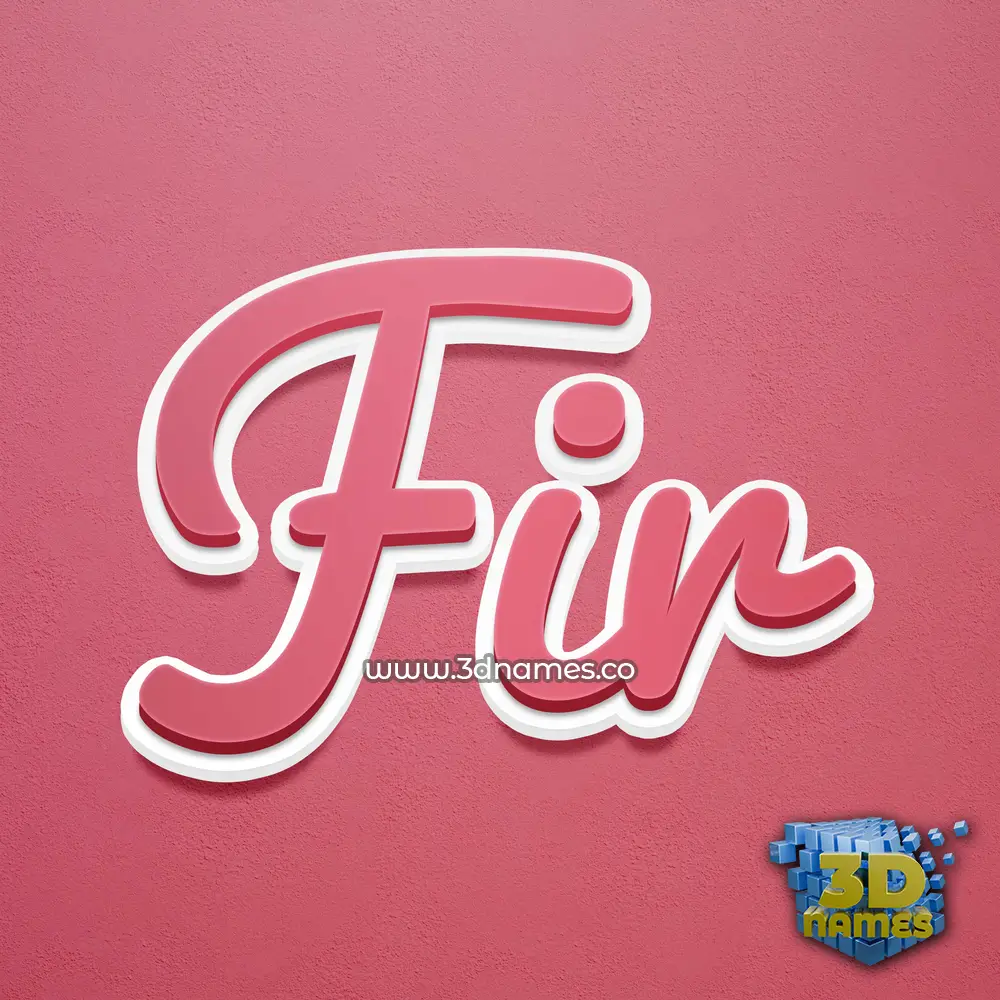 fir in Red Scribble style - 3D name wallpaper