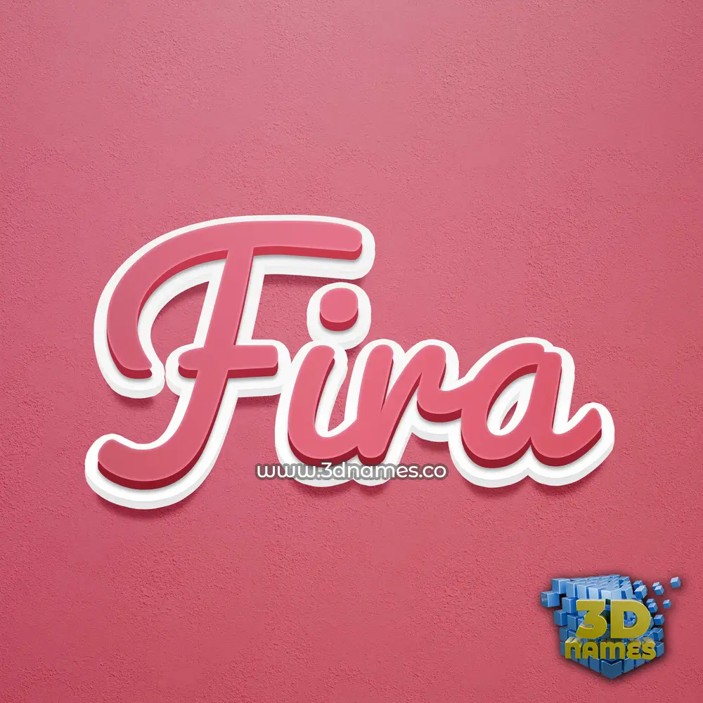 fira in Red Scribble style - 3D name wallpaper