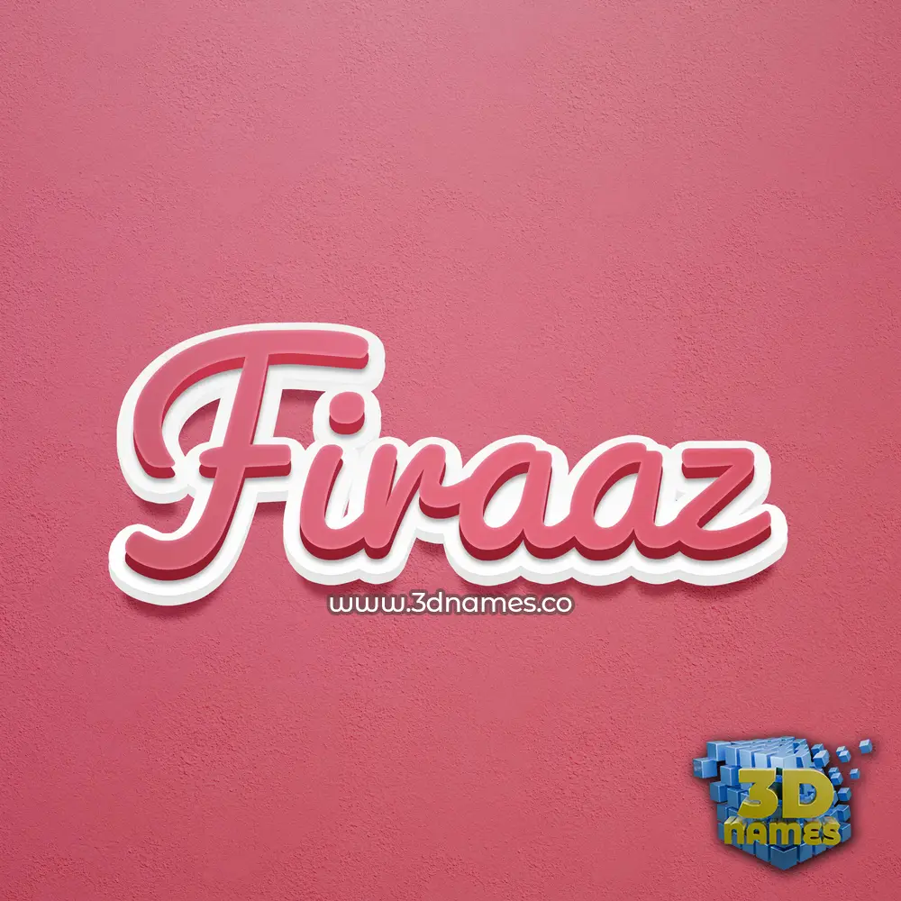 firaaz in Red Scribble style - 3D name wallpaper