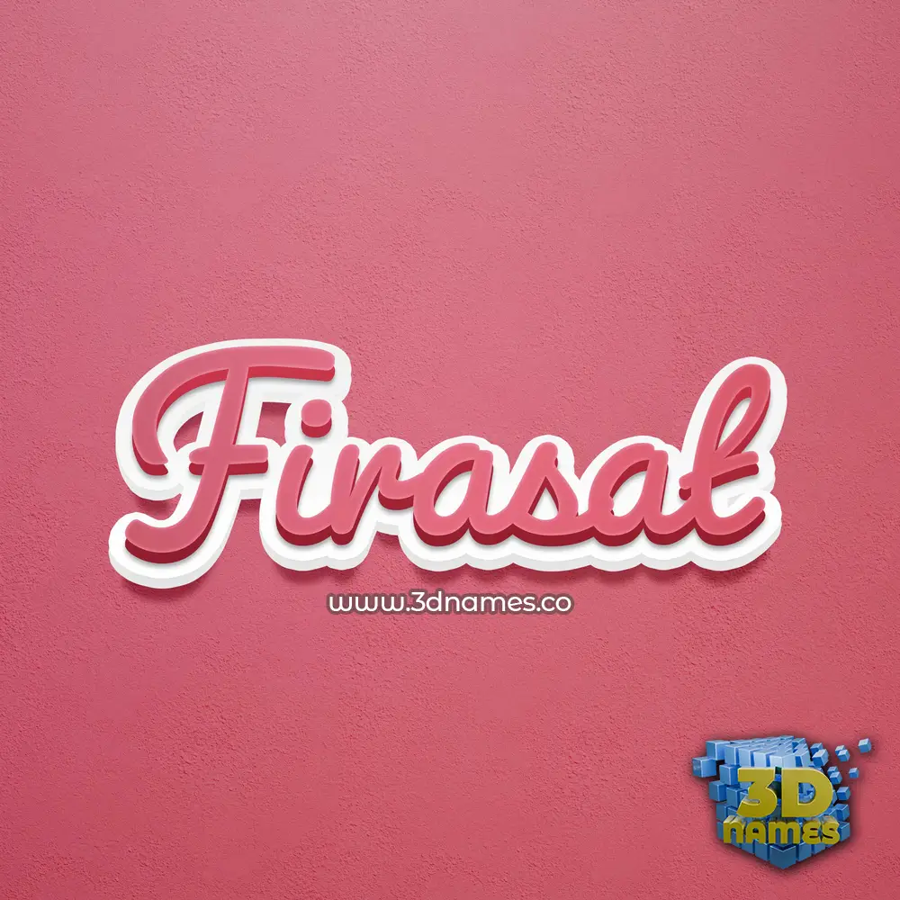 firasat in Red Scribble style - 3D name wallpaper