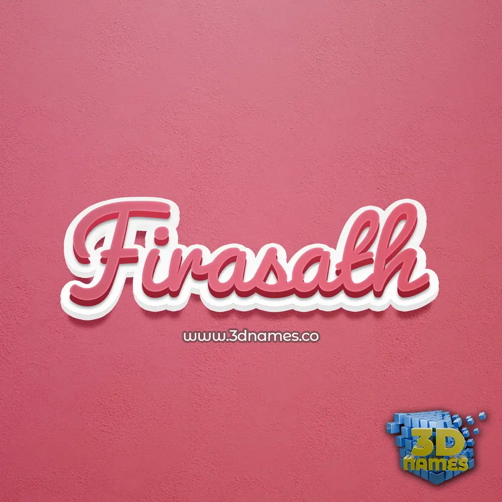 firasath in Red Scribble style - 3D name wallpaper