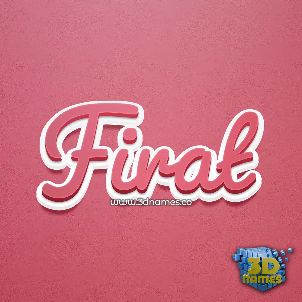 firat in Red Scribble style - 3D name wallpaper