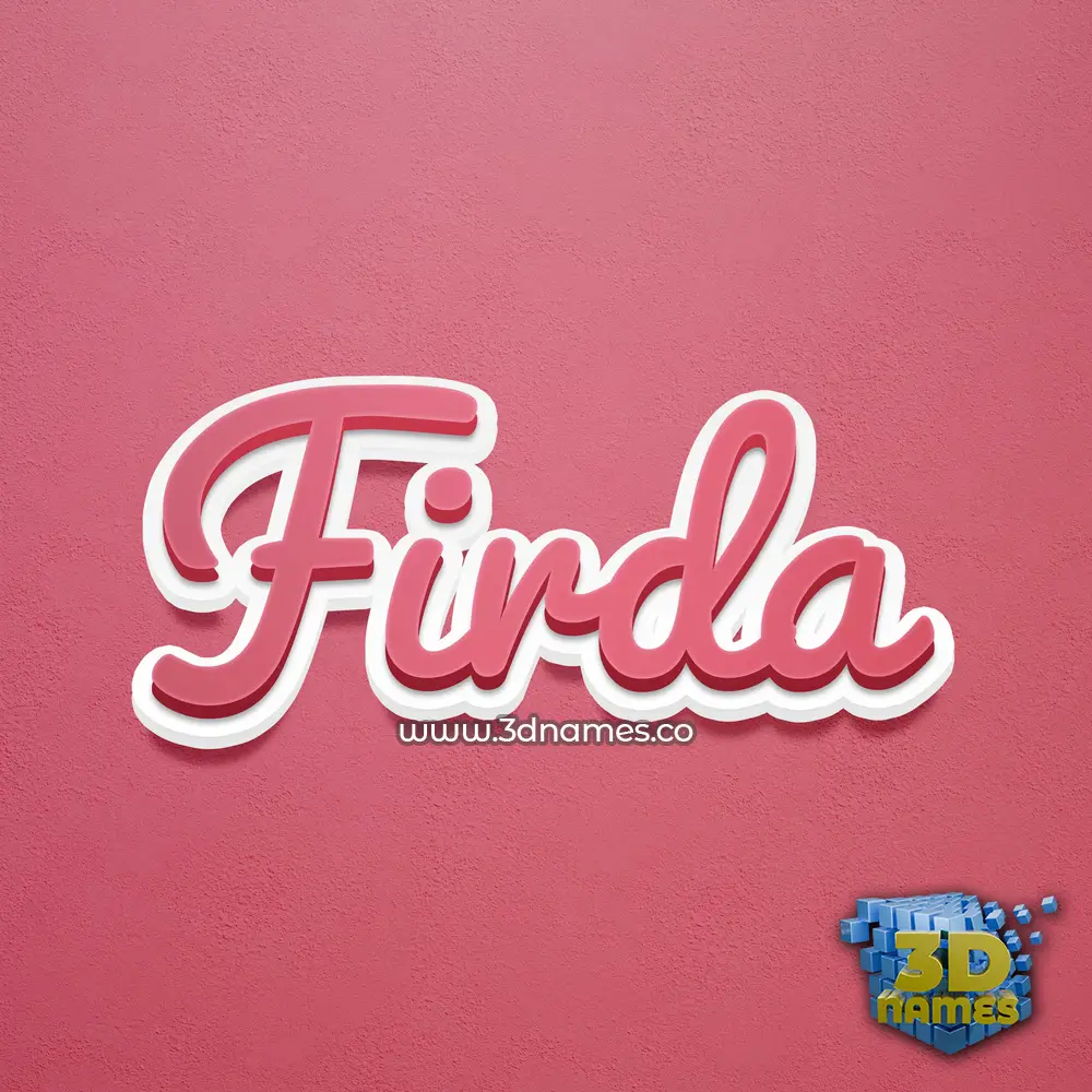 firda in Red Scribble style - 3D name wallpaper