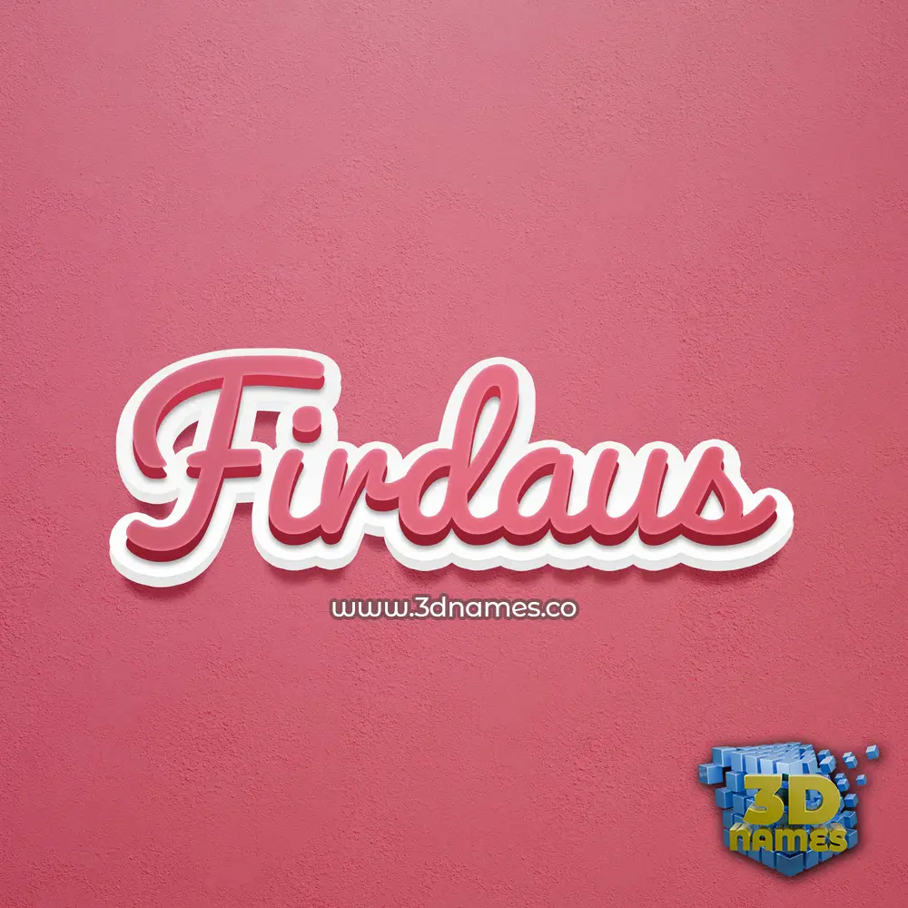 firdaus in Red Scribble style - 3D name wallpaper