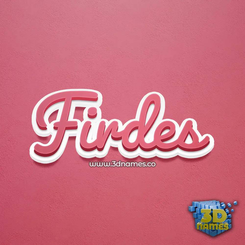 firdes in Red Scribble style - 3D name wallpaper