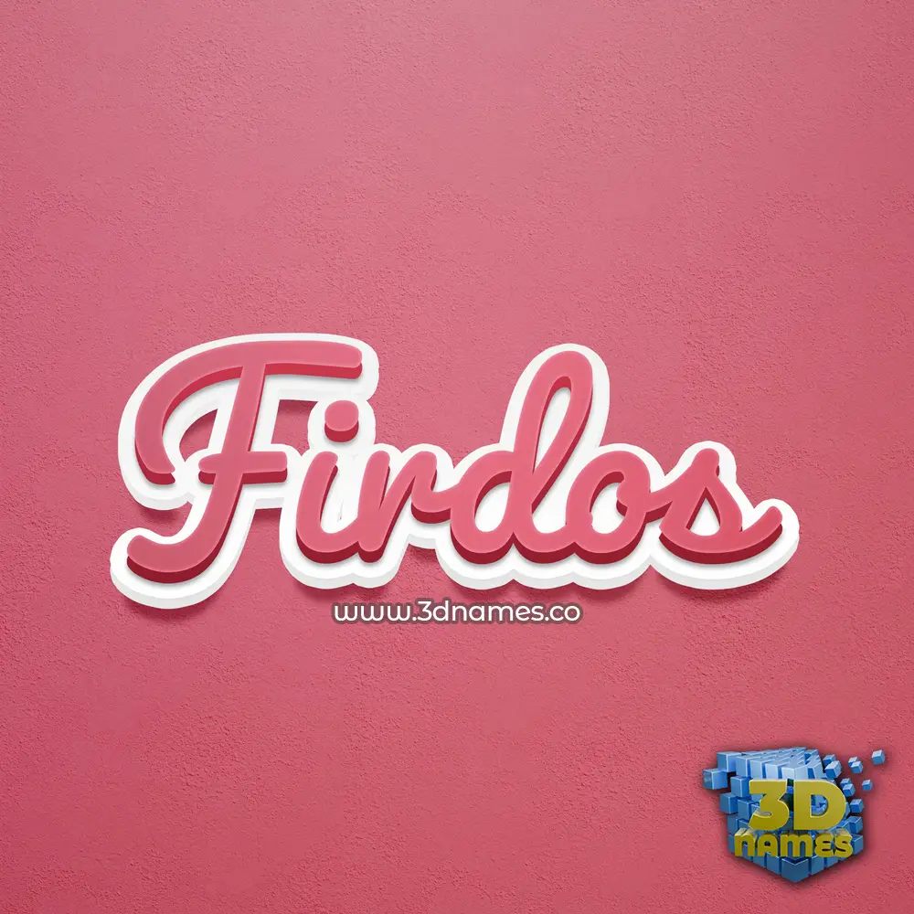 firdos in Red Scribble style - 3D name wallpaper